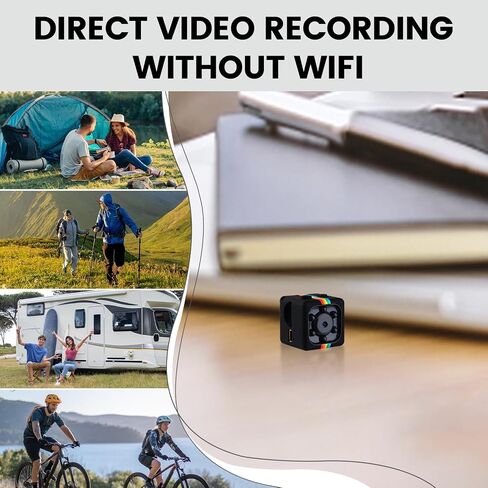 No WiFi Security Camera, 1080P Mini Spy Camera, Small Wireless Camera | Mini Security Camera with 32GB TF Card, 360° Rotation Bracket, Mult-Installation, for Travel/ Camping/Indoor/ Outdoor, Black in Kuwait