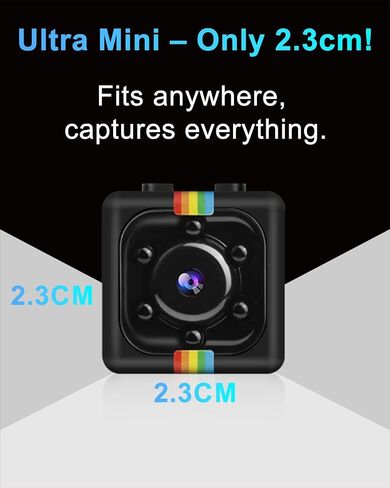 No WiFi Security Camera, 1080P Mini Spy Camera, Small Wireless Camera | Mini Security Camera with 32GB TF Card, 360° Rotation Bracket, Mult-Installation, for Travel/ Camping/Indoor/ Outdoor, Black in Kuwait