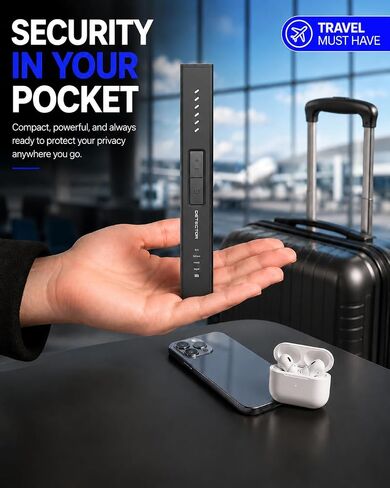 POLESNOW Hidden Camera Detector with 6 Detection Modes, RF Signal Scanner & GPS Tracker Finder for Hotel, Travel, Car, Camera Finder Black in Kuwait