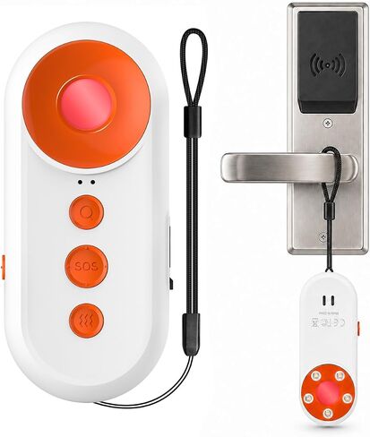 3-in-1 Hidden Camera Detector, 130dB Personal Alarm for Women, Red LED Lens Finder Light, Rechargeable SOS Alarm, Portable Door Alarm When Opened for Hotel, Dorm, Apartment and Travel in Kuwait