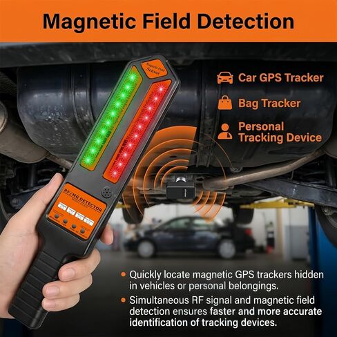 Hidden Camera Detector & GPS Tracker Finder, RF Signal Scanner Anti-Spy Device with Magnetic Field Detection, Infrared Lens Finder & Stranger Intrusion Alarm, Portable Bug Sweeper in Kuwait