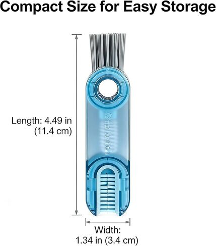 3 in 1 U-Shaped Cup Lid Gap Cleaning Brush Set, Multifunctional Tool for Water Bottle Insulated Cup Slit and Holder, Home Kitchen Cleaning Essential - Blue Green Gray in Kuwait
