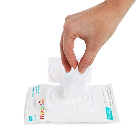 Munchkin Arm & Hammer Pacifier Wipes - Safely Cleans Breast Pump Parts and Feeding Essentials for Baby and Toddler, 3 Pack, 108 Wipes in Kuwait