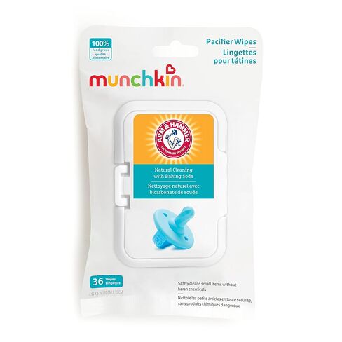 Munchkin Arm & Hammer Pacifier Wipes - Safely Cleans Breast Pump Parts and Feeding Essentials for Baby and Toddler, 3 Pack, 108 Wipes in Kuwait