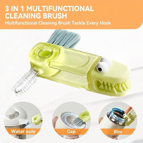 3 in 1 Cup Lid Cleaning Brush Set, 3PCS Multifunctional Bottle Cleaner Brush for Gaps, Lids, and Crevices, Home Kitchen Crevice Cleaning Tools(Red, Green, Blue) in Kuwait