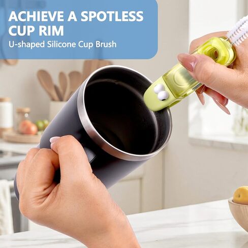 3 in 1 Cup Lid Cleaning Brush Set, 3PCS Multifunctional Bottle Cleaner Brush for Gaps, Lids, and Crevices, Home Kitchen Crevice Cleaning Tools(Red, Green, Blue) in Kuwait