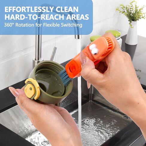3 in 1 Cup Lid Cleaning Brush Set, 3PCS Multifunctional Bottle Cleaner Brush for Gaps, Lids, and Crevices, Home Kitchen Crevice Cleaning Tools(Red, Green, Blue) in Kuwait