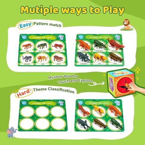 JoyCat Montessori Sensory Sorting Box with 48 Objects for Kids Ages 3-5 | Forty-eight themed objects support sorting, matching, naming and open-ended preschool play in one activity box in Kuwait