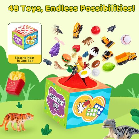 JoyCat Montessori Sensory Sorting Box with 48 Objects for Kids Ages 3-5 | Forty-eight themed objects support sorting, matching, naming and open-ended preschool play in one activity box in Kuwait