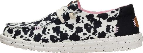 HEYDUDE Women's Wendy Spotted Cow Slip On Loafer | Cowhide Print | Easy On System, Elastic Laces, Removable Foam Insole, Everyday Cushioning, Lightweight Flexible Outsole, Soft Textile Heel in Kuwait