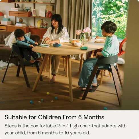 Stokke Steps Complete - أرجل رمادية ضبابية ومقعد أبيض ووسادة رمادية - نظام مقاعد 5 في 1 - يتضمن مجموعة أطفال وصينية ووسادة - للأطفال من سن 6 إلى 36 شهرًا - يتحمل الكرسي ما يصل إلى 187 رطلاً - خالٍ من الأدوات وقابل للتعديل in Kuwait
