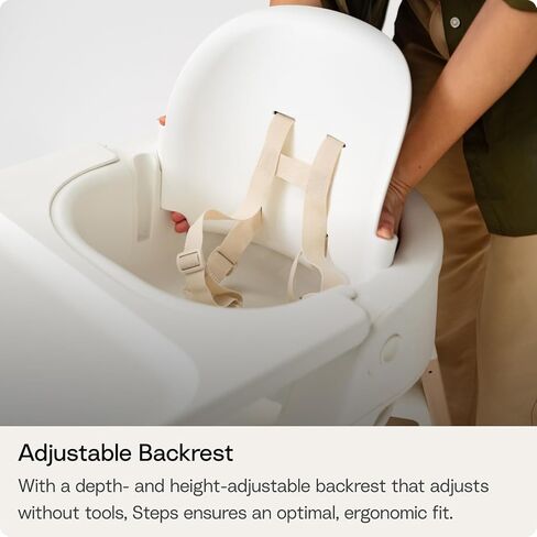 Stokke Steps Complete - أرجل رمادية ضبابية ومقعد أبيض ووسادة رمادية - نظام مقاعد 5 في 1 - يتضمن مجموعة أطفال وصينية ووسادة - للأطفال من سن 6 إلى 36 شهرًا - يتحمل الكرسي ما يصل إلى 187 رطلاً - خالٍ من الأدوات وقابل للتعديل in Kuwait