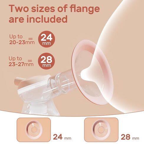 NCVI 8100 Double Electric Breast Pump, 24/28mm Flanges, LED Display | Anti-Backflow Milk Breastfeeding Pump, 4 Modes 9 Levels, Handheld Motor, Ultra-Quiet, Fit Large Nipples, for Home Work Travel in Kuwait