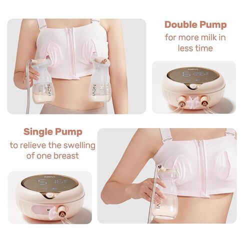 NCVI 8100 Double Electric Breast Pump, 24/28mm Flanges, LED Display | Anti-Backflow Milk Breastfeeding Pump, 4 Modes 9 Levels, Handheld Motor, Ultra-Quiet, Fit Large Nipples, for Home Work Travel in Kuwait