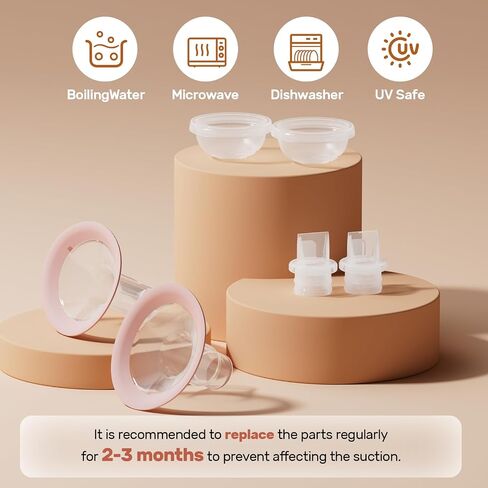 NCVI 8100 Double Electric Breast Pump, 24/28mm Flanges, LED Display | Anti-Backflow Milk Breastfeeding Pump, 4 Modes 9 Levels, Handheld Motor, Ultra-Quiet, Fit Large Nipples, for Home Work Travel in Kuwait