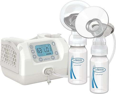 Dr. Brown's Customflow Hospital Strength Double Electric Breast Pump with Adjustable Settings, Includes Breast Milk Collection Bottles, Flanges & Other Pumping Essentials in Kuwait