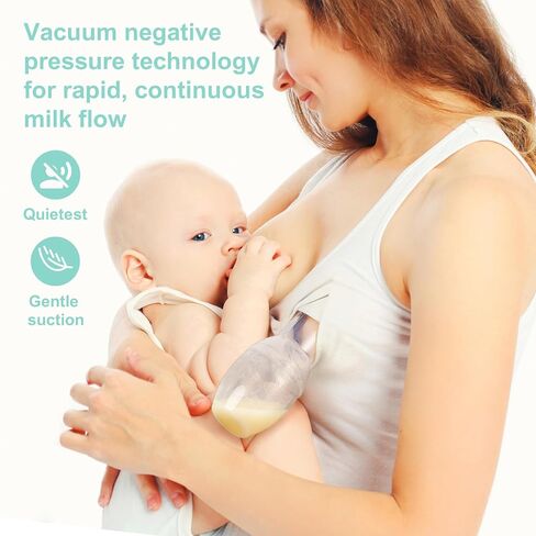 Bumblebee Manual Breast Pump with Breastfeeding Milk Saver Stopper& Lid in Gift Box Food Grade Silicone BPA PVC and Phthalate Free 3.04oz/90ml in Kuwait