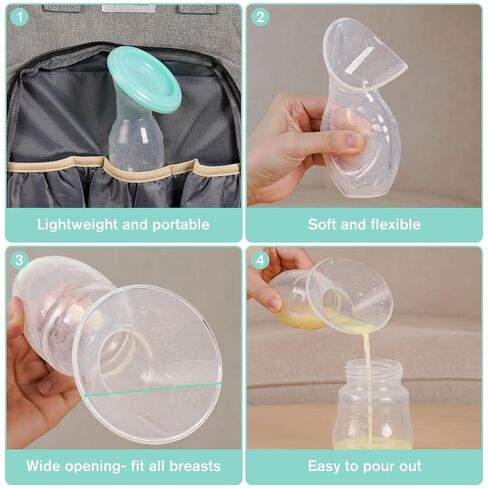 Bumblebee Manual Breast Pump with Breastfeeding Milk Saver Stopper& Lid in Gift Box Food Grade Silicone BPA PVC and Phthalate Free 3.04oz/90ml in Kuwait