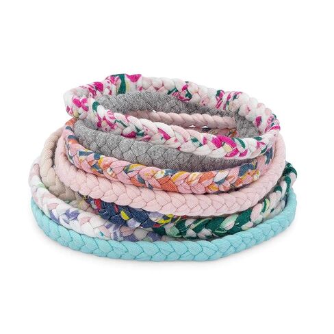 Parker Baby Co. Braided Nylon Baby Headbands, 10-Pack - Wildflower, Infant | Stretchy, gentle headband accessories for infants, photos, outfits and baby shower gifts. 12" circumference, fits 0-24 months in Kuwait