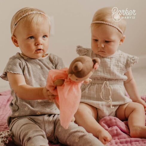 Parker Baby Co. Braided Nylon Baby Headbands, 10-Pack - Wildflower, Infant | Stretchy, gentle headband accessories for infants, photos, outfits and baby shower gifts. 12" circumference, fits 0-24 months in Kuwait