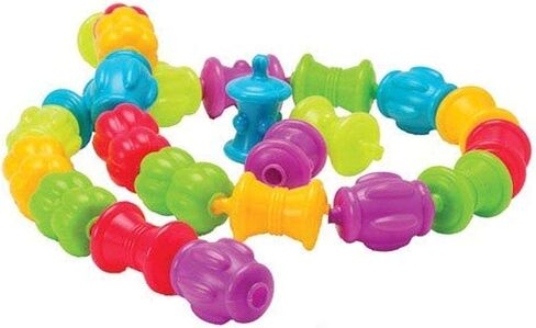 Constructive Playthings Colorful Toddler Snap Beads Set | For Children and Toddlers Ages 1+, Pop Beads Arts and Craft Developmental Kids STEM Toy Set, Multicolor in Kuwait