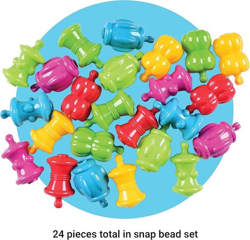 Constructive Playthings Colorful Toddler Snap Beads Set | For Children and Toddlers Ages 1+, Pop Beads Arts and Craft Developmental Kids STEM Toy Set, Multicolor in Kuwait