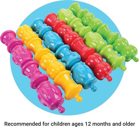 Constructive Playthings Colorful Toddler Snap Beads Set | For Children and Toddlers Ages 1+, Pop Beads Arts and Craft Developmental Kids STEM Toy Set, Multicolor in Kuwait