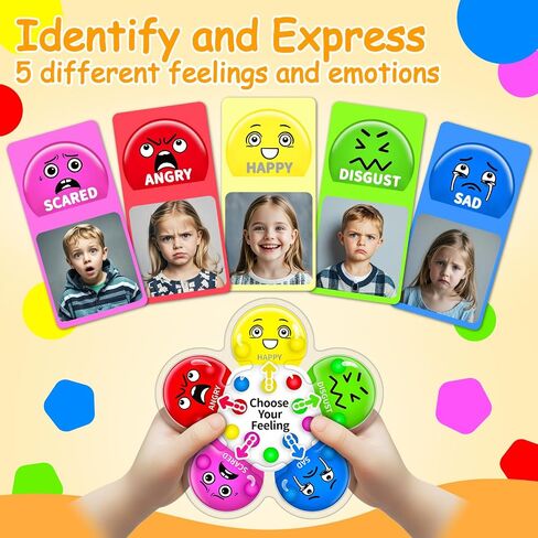 KidSquare Color Sorting Sensory Toys for Kids with Autism, Autistic 5-7 | Travel Gifts for Kids, Social Emotional Learning Activities, Fine Motor Skills, Calming Fidget Toys, Feelings Wheel, Ages 3+ in Kuwait
