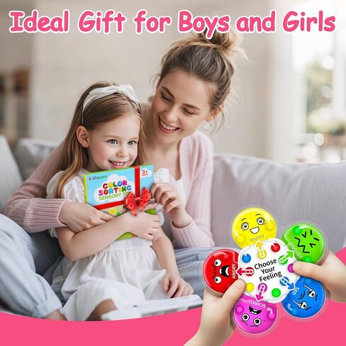 KidSquare Color Sorting Sensory Toys for Kids with Autism, Autistic 5-7 | Travel Gifts for Kids, Social Emotional Learning Activities, Fine Motor Skills, Calming Fidget Toys, Feelings Wheel, Ages 3+ in Kuwait