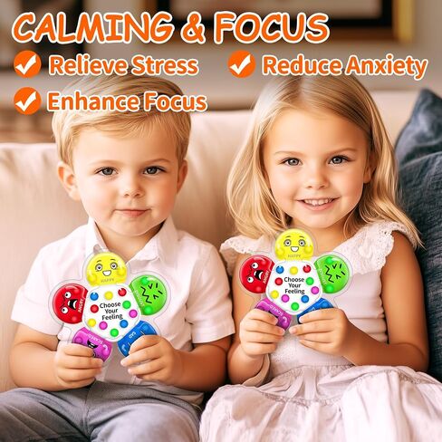 KidSquare Color Sorting Sensory Toys for Kids with Autism, Autistic 5-7 | Travel Gifts for Kids, Social Emotional Learning Activities, Fine Motor Skills, Calming Fidget Toys, Feelings Wheel, Ages 3+ in Kuwait