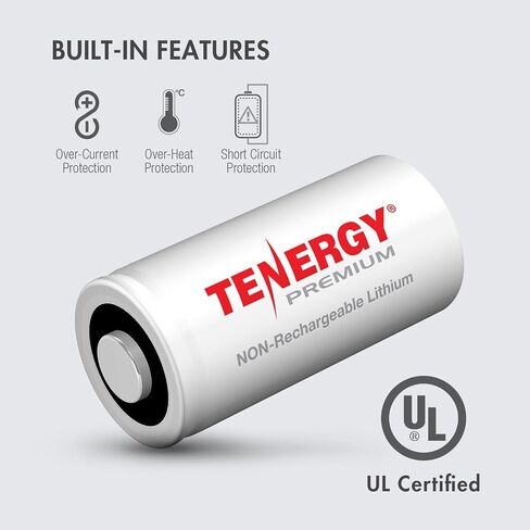 Tenergy Premium 24 Pack NonRechargeable CR123A 3V Lithium Battery, Primary Battery for Arlo Cameras, Photo Lithium Batteries, Smart Sensors, and More in Saudi Arabia