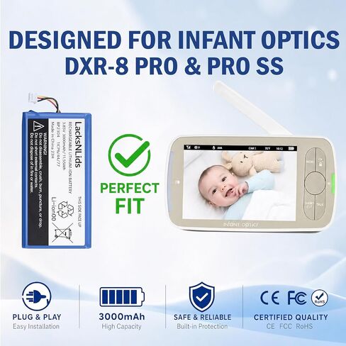 Replacement Battery for Infant Optics DXR-8 Pro & Pro SS only, 3.85V 3000mAh Lithium Ion in Kuwait