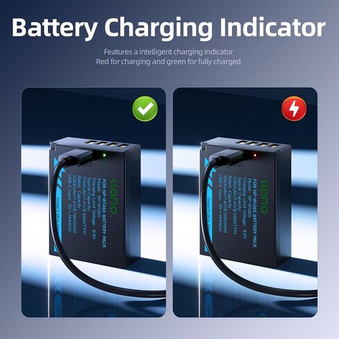 llano NP-W126S Battery 2 Pcs 1140mAh USB C Fast Rechargable Directly | for Fujifilm XT30II X100VI X-M5 XS10 XT3 XT2 XT1 XT30 XT20 XT10 X100V XT200 XT100 X100F XA7 XE3 Xpro Cameras, Full decoding in Kuwait