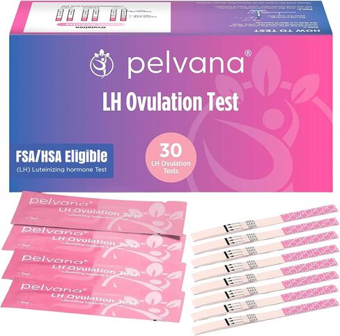 Pelvana Pregnancy and Ovulation Test Strips Combo Kit - 25 LH Fertility Test Strips + 10 Pregnancy HCG Checker Kits - Identify Your Peak Fertility Days - Easy at Home Ovulation Tests (35 Piece Kit) in Kuwait