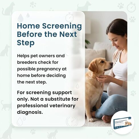 Dog & Cat Pregnancy Test Kit, 2-Test Urine-Based Screening | Up to 98% accuracy. No blood sample needed; urine-based dog & cat kit with liners, cups and result card. in Kuwait
