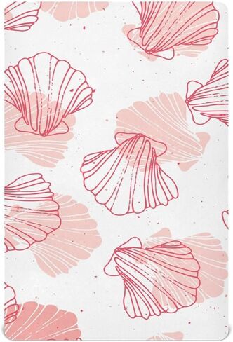 Kigai Coral Seashell Crib Sheets - Stretchy Fitted Crib Sheets for Boys Girls, Unisex Cozy Baby Crib Sheet 28 x 52 x 9 Inches in Kuwait