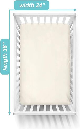 American Baby Company 3 Pack Fitted Mini Crib Sheets 38x24", Cream | 100% Natural Cotton Crib and Toddler Bed Sheets, Soft, Breathable & Hypoallergenic, Gentle on Skin, Neutral for Boys & Girls in Kuwait