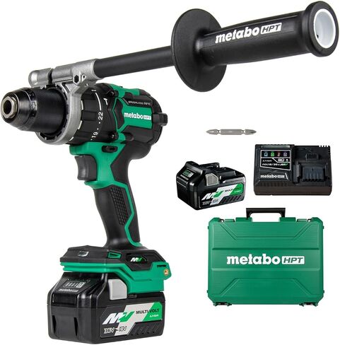 Metabo HPT 36V MultiVolt™ Cordless Brushless 1/2" Hammer Drill Kit, Power Drill Kit with Lithium-Ion Metabo Batteries , Case and Charger, Compact Lightweight Power Tool, DV36DC in Kuwait