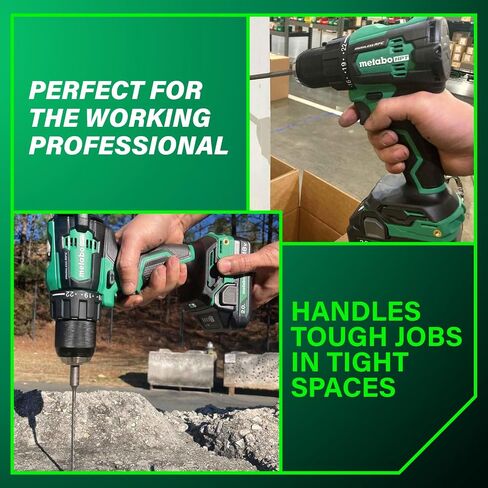 Metabo HPT 36V MultiVolt™ Cordless Brushless 1/2" Hammer Drill Kit, Power Drill Kit with Lithium-Ion Metabo Batteries , Case and Charger, Compact Lightweight Power Tool, DV36DC in Kuwait