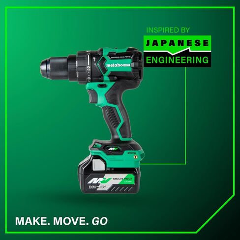 Metabo HPT 36V MultiVolt™ Cordless Brushless 1/2" Hammer Drill Kit, Power Drill Kit with Lithium-Ion Metabo Batteries , Case and Charger, Compact Lightweight Power Tool, DV36DC in Kuwait
