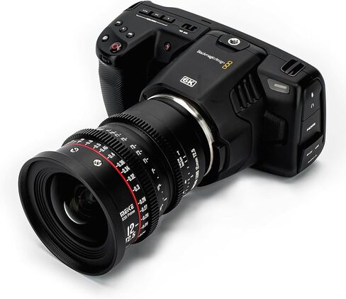 Meike 12mm T2.5 Cinema Lens - Compatible with Canon EF Mount & Cinecamcorders EOS C100, C200, C300, Zcam E2-S6 6K in Kuwait