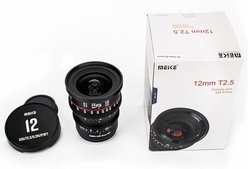 Meike 12mm T2.5 Cinema Lens - Compatible with Canon EF Mount & Cinecamcorders EOS C100, C200, C300, Zcam E2-S6 6K in Kuwait