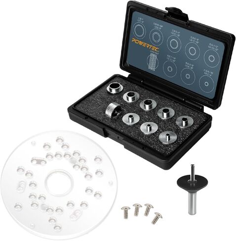POWERTEC Router Centering Pin and Cone Set Compatible with Bosch Router Sub Bases with 1/2" & 1/4" Ends, Calibrate Router Base Plates, Centering Template Guides on Routers & Accessories, 71833 in Kuwait