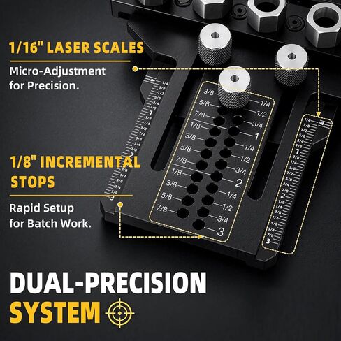 Bisenkud 5-Hole Alloy Steel Dowel Jig for Cabinet and Furniture Alignment | Repeatable Drilling, Fewer Repositioning Steps, for Long Boards, Face Frames and Tabletop Glue-Ups in Kuwait