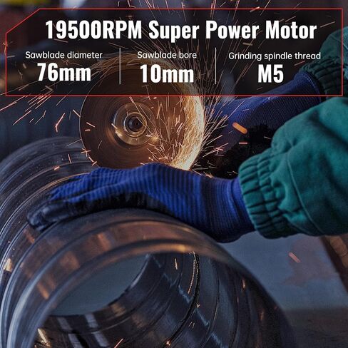 Housiwill Mini Angle Grinder Tool, 19500RPM Cordless Angle Grinder, Cordless Electric Power Angle Grinder Tool with 2pcs Batteries, 76mm Grinder Handheld Cutter for Metal Wood Grinding and Cutting in Kuwait