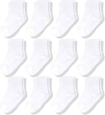 CozyWay Baby & Toddler Socks Crew Comfy Cotton Socks For Girls and Boys Babies Soft & Breathable Infant - 12 Pack in Kuwait