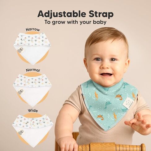 KeaBabies 8-Pack Baby Bandana Drool Bibs and 8-Pack Baby Bibs for Girls & Boys - Cotton Cloths for Toddlers Boys, Girls - Absorbent Teething and Drool Catcher in Kuwait