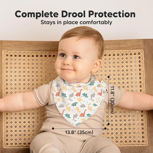 KeaBabies 8-Pack Baby Bandana Drool Bibs and 8-Pack Baby Bibs for Girls & Boys - Cotton Cloths for Toddlers Boys, Girls - Absorbent Teething and Drool Catcher in Kuwait