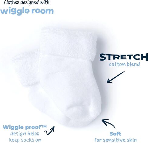 Gerber Baby Boys & Girls 6-Pack White Terry Socks in Kuwait