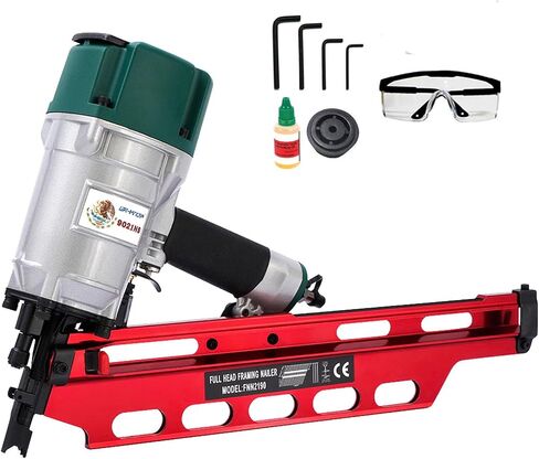 Framing Nailer, Mexican Style 9021NS Framing Nail Gun, 21 Degree 3-1/2" with Depth Adjustment Professional Air Nail Gun in Kuwait